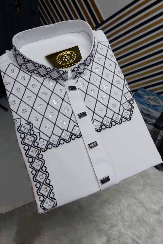 white panjabi for man