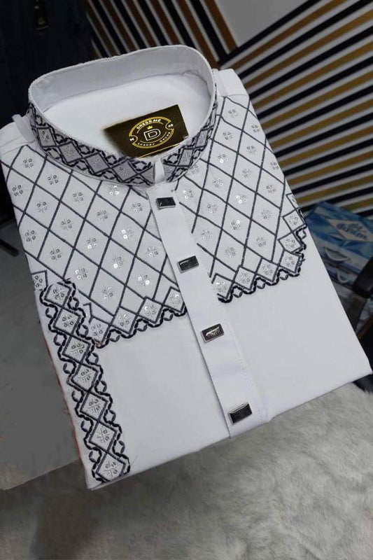 white panjabi for man