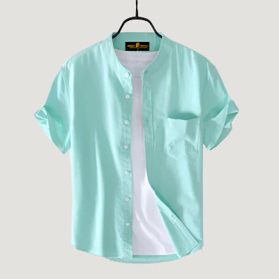 Men’s fashionable half-sleeve Oxford cotton shirt – JSK Brand